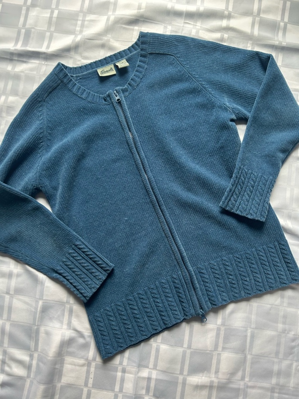 Penman’s Blue Women's Zip-Front Soft Knit Crewneck Sweater